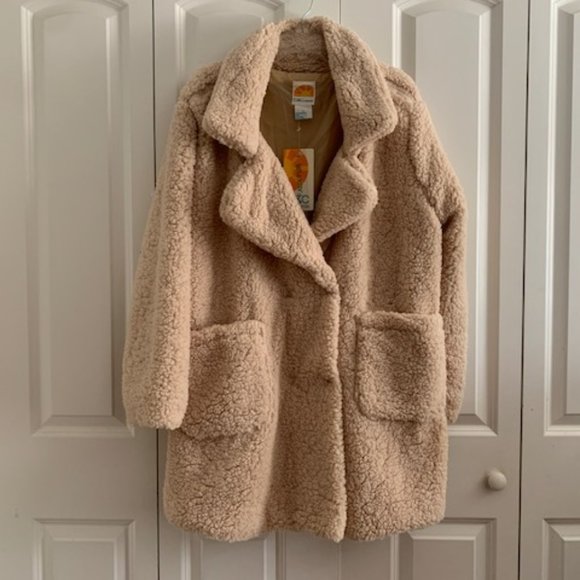 C&C California Women's Notch Collar Teddy Coat XL - Picture 3 of 7